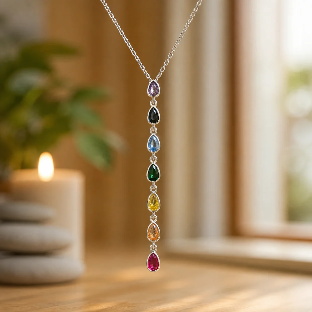 Collar 7 Chakras de Plata 925 con Zirconias – Prisma